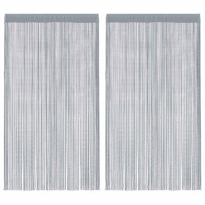 String-verhot 2 kpl vaaleanharmaa 140x250 cm