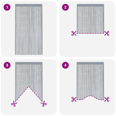 String-verhot 2 kpl antrasiitti 140x250 cm