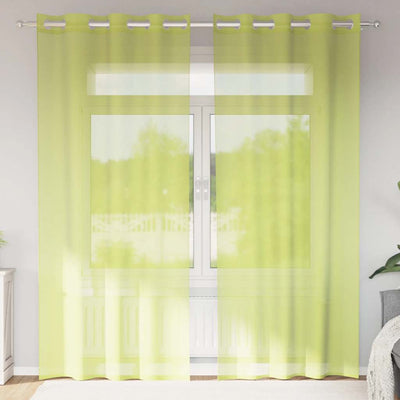 Voileeverhot läpiviennillä 2 kpl omenanvihreä 140x225 cm