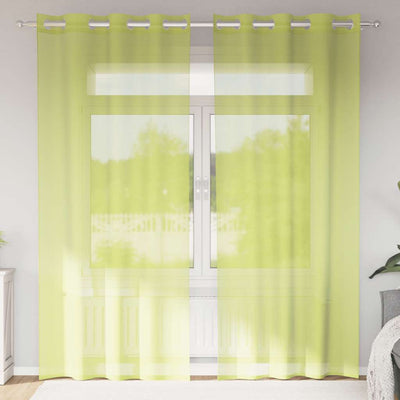 Voileeverhot läpiviennillä 2 kpl omenanvihreä 140x245 cm