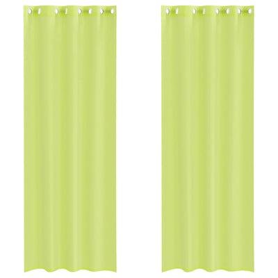 Omenanvihreä voileeverhot läpiviennillä Lopina 140x260cm (2 kpl)