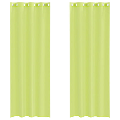 Omenanvihreä voileeverhot läpiviennillä Lopina 140x300cm (2 kpl)