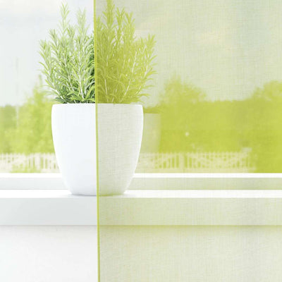 Omenanvihreä voileeverhot läpiviennillä Lopina 140x300cm (2 kpl)