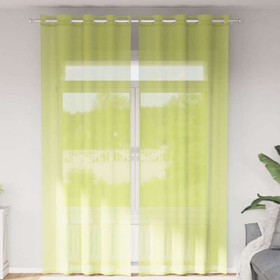 Voileeverhot läpiviennillä 2 kpl omenanvihreä 140x300 cm
