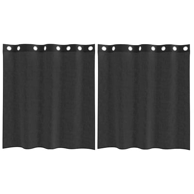 Voileeverhot läpiviennillä 2 kpl musta 140x140 cm
