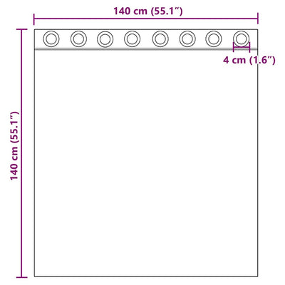 Voileeverhot läpiviennillä 2 kpl musta 140x140 cm