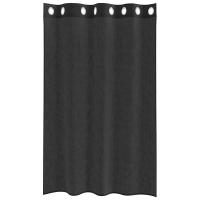 Voileeverhot läpiviennillä 2 kpl musta 140x175 cm