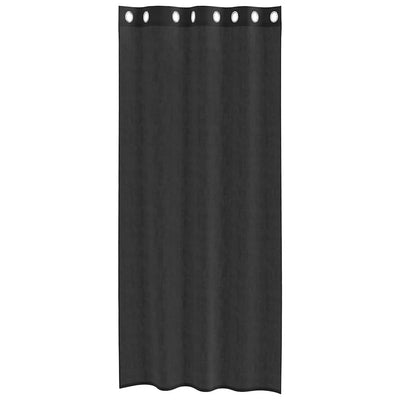 Voileeverhot läpiviennillä 2 kpl musta 140x225 cm
