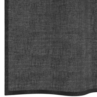 Voileeverhot läpiviennillä 2 kpl musta 140x225 cm