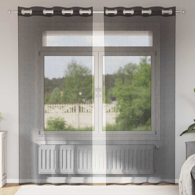 Musta voileeverhot läpiviennillä Lopina 140x225cm (2 kpl)