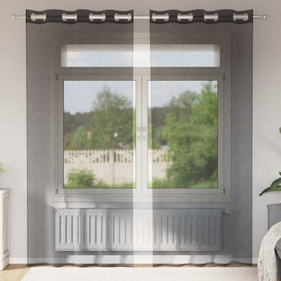 Musta voileeverhot läpiviennillä Lopina 140x245cm (2 kpl)