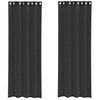 Musta voileeverhot läpiviennillä Lopina 140x260cm (2 kpl)