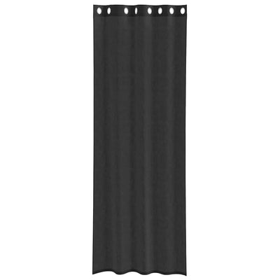 Voileeverhot läpiviennillä 2 kpl musta 140x300 cm