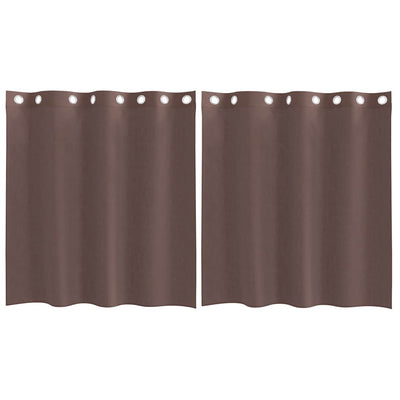 Voileeverhot läpiviennillä 2 kpl ruskea 140x140 cm