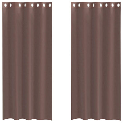 Voileeverhot läpiviennillä 2 kpl ruskea 140x225 cm