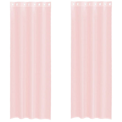 Vaaleanpunainen voileeverhot läpiviennillä Lopina 140x260cm (2 kpl)