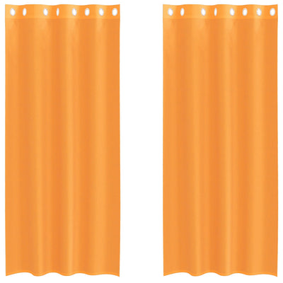 Voileeverhot läpiviennillä 2 kpl oranssi 140x225 cm