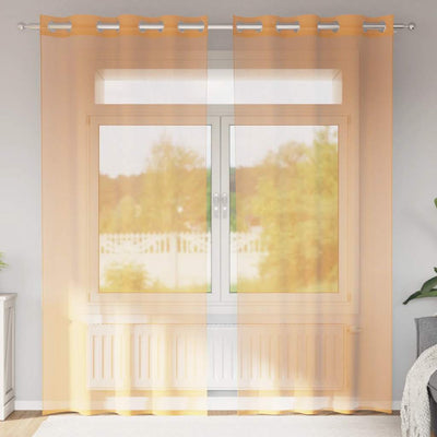 Voileeverhot läpiviennillä 2 kpl oranssi 140x245 cm