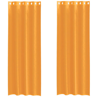 Voileeverhot läpiviennillä 2 kpl oranssi 140x260 cm