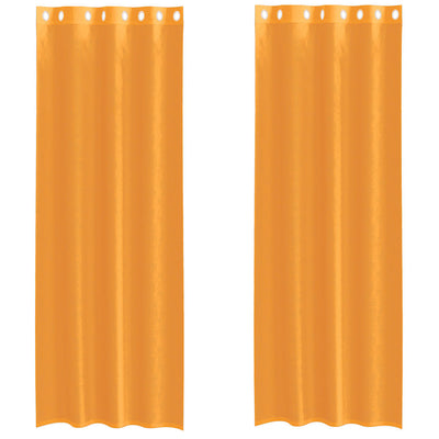 Oranssi voileeverhot läpiviennillä Lopina 140x300cm (2 kpl)