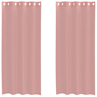 Voileeverhot läpiviennillä 2 kpl pinkki 140x225 cm
