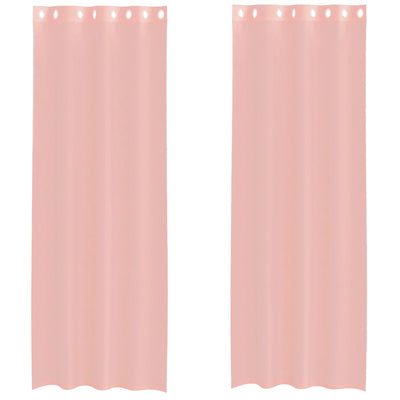 Pinkki voileeverhot läpiviennillä Lopina 140x260cm (2 kpl)