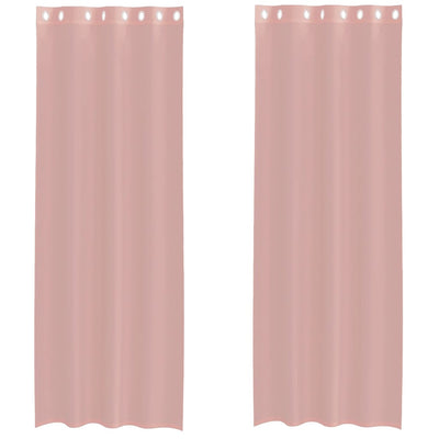 Voileeverhot läpiviennillä 2 kpl pinkki 140x300 cm