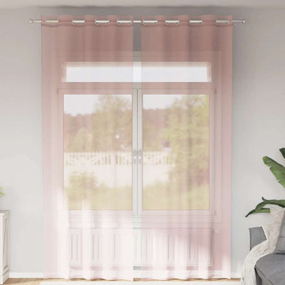Voileeverhot läpiviennillä 2 kpl pinkki 140x300 cm