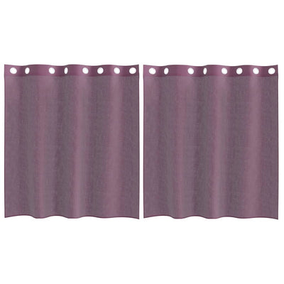 Voileeverhot läpiviennillä 2 kpl purppura 140x140 cm