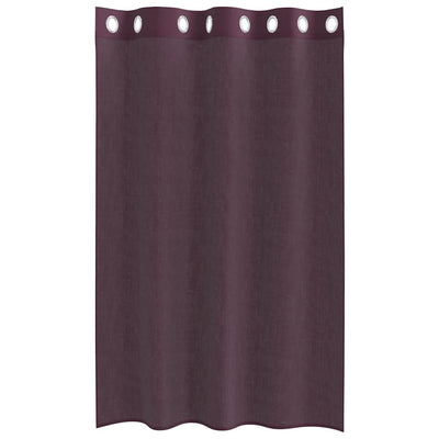 Voileeverhot läpiviennillä 2 kpl purppura 140x140 cm