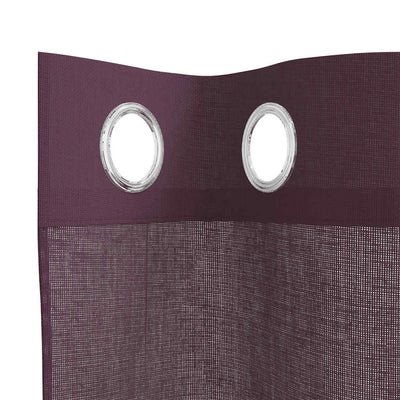 Voileeverhot läpiviennillä 2 kpl purppura 140x140 cm