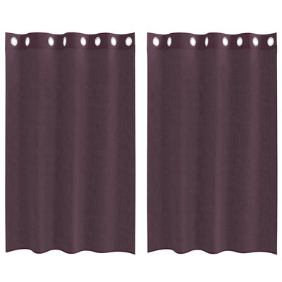 Voileeverhot läpiviennillä 2 kpl purppura 140x175 cm