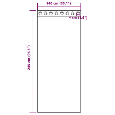 Voileeverhot läpiviennillä 2 kpl purppura 140x245 cm