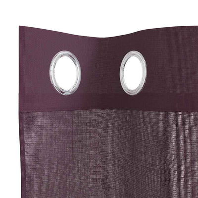Voileeverhot läpiviennillä 2 kpl purppura 140x260 cm