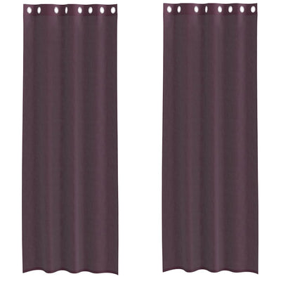 Voileeverhot läpiviennillä 2 kpl purppura 140x300 cm