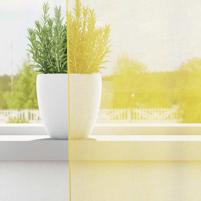 Keltainen voileeverhot läpiviennillä Lopina (2 kpl)