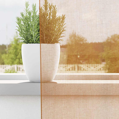 Terrakotta voileeverhot läpiviennillä Lopina (2 kpl)