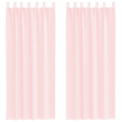 Vaaleanpunainen voileeverhot tangotaskuilla Lopina (2 kpl)