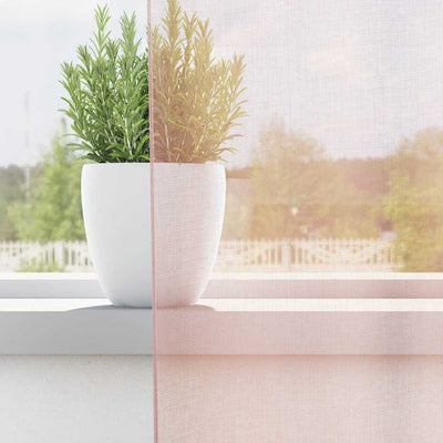 Vaaleanpunainen voileeverhot tangotaskuilla Lopina (2 kpl)