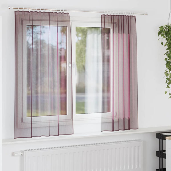 Voile-verhot tankotaskuilla 2 kpl violetti