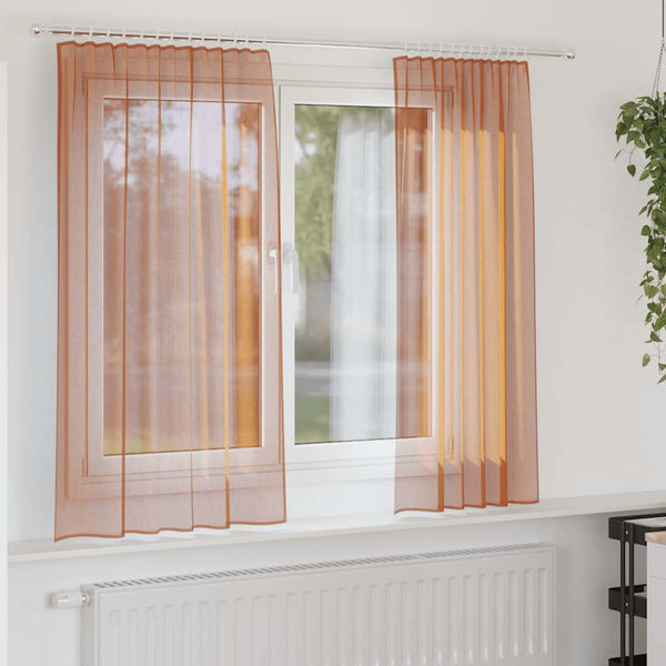 Voile-verhot tankotaskuilla 2 kpl terrakotta