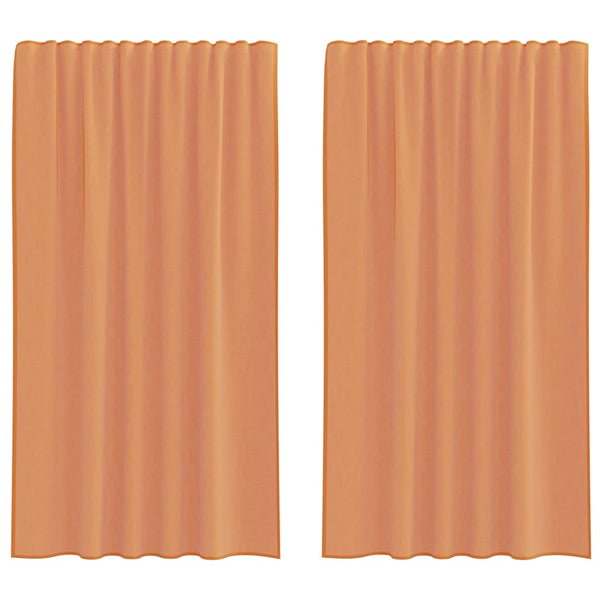 Voile-verhot tankotaskuilla 2 kpl terrakotta