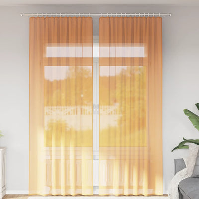 Voileeverhot lenkeillä 2 kpl oranssi 140x260 cm
