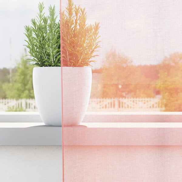 Voile-verhot lenkeillä 2 kpl pinkki 140x140 cm