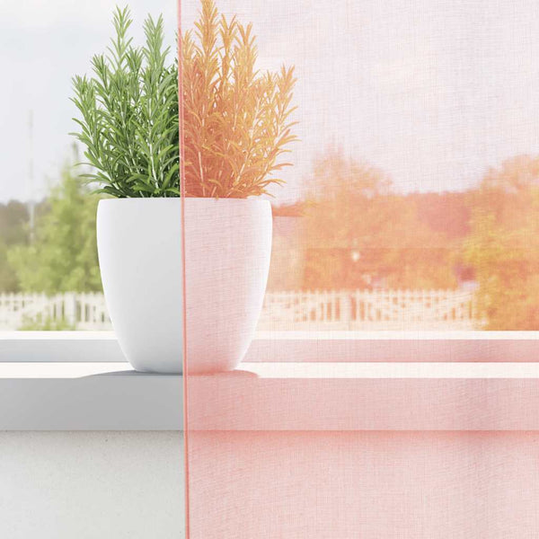 Voile-verhot lenkeillä 2 kpl pinkki 140x225 cm