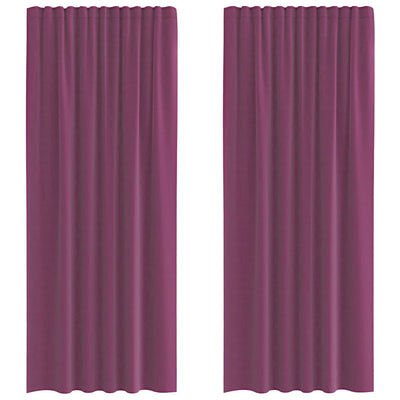 Voileeverhot lenkeillä 2 kpl purppura 140x245 cm