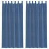 Voile-verhot lenkeillä 2 kpl tummansininen 140x225 cm