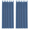 Voile-verhot lenkeillä 2 kpl tummansininen 140x260 cm