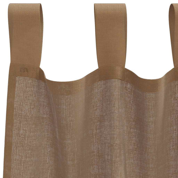 Voile-verhot lenkeillä 2 kpl vaaleanruskea 140x245 cm