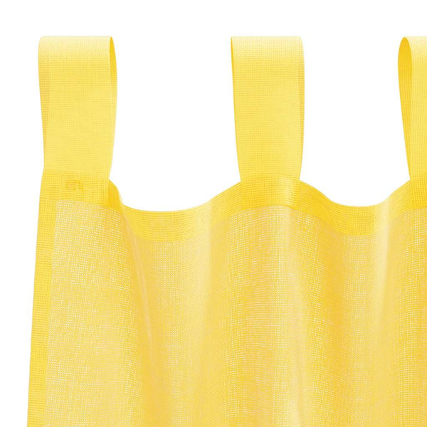 Voile-verhot lenkeillä 2 kpl keltainen 140x140 cm